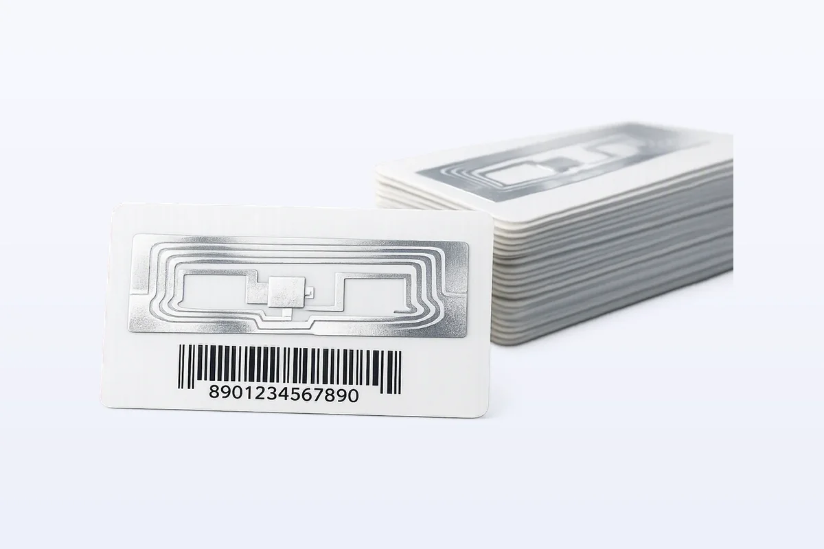 Etiqueta inteligente RFID con código de barras